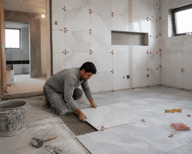تركيب سيراميك الأرضيات والجدران بواسطة فني محترف
